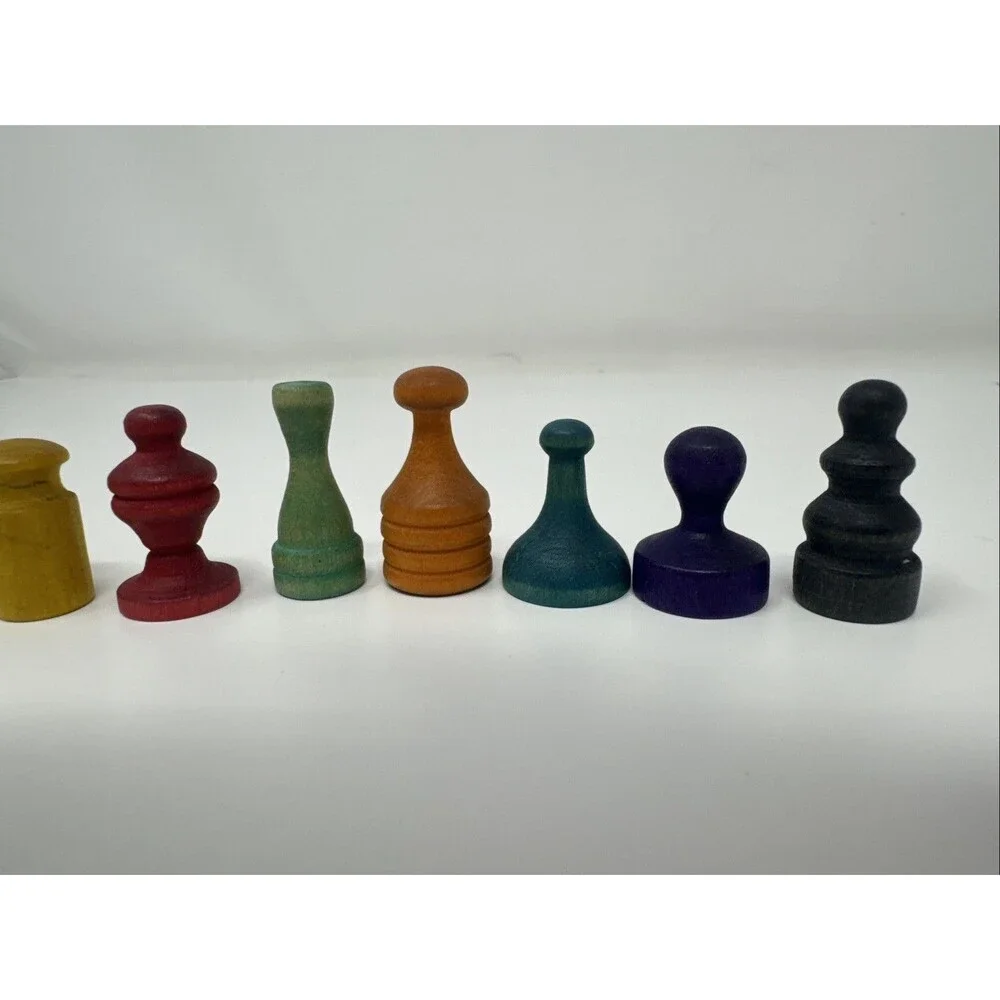 Vintage Wooden Monopoly Game Pieces Lot Of 8 Replacement Parts Pieces